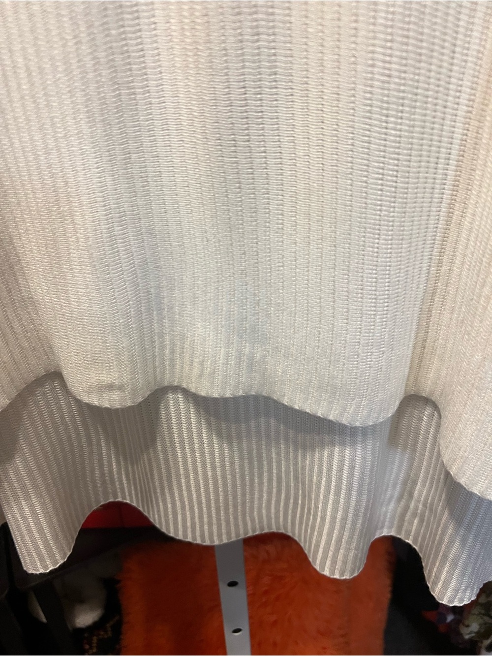 Oceanus Cream Ribbed V-Neck High/Low Sweater - Picture 4 of 7
